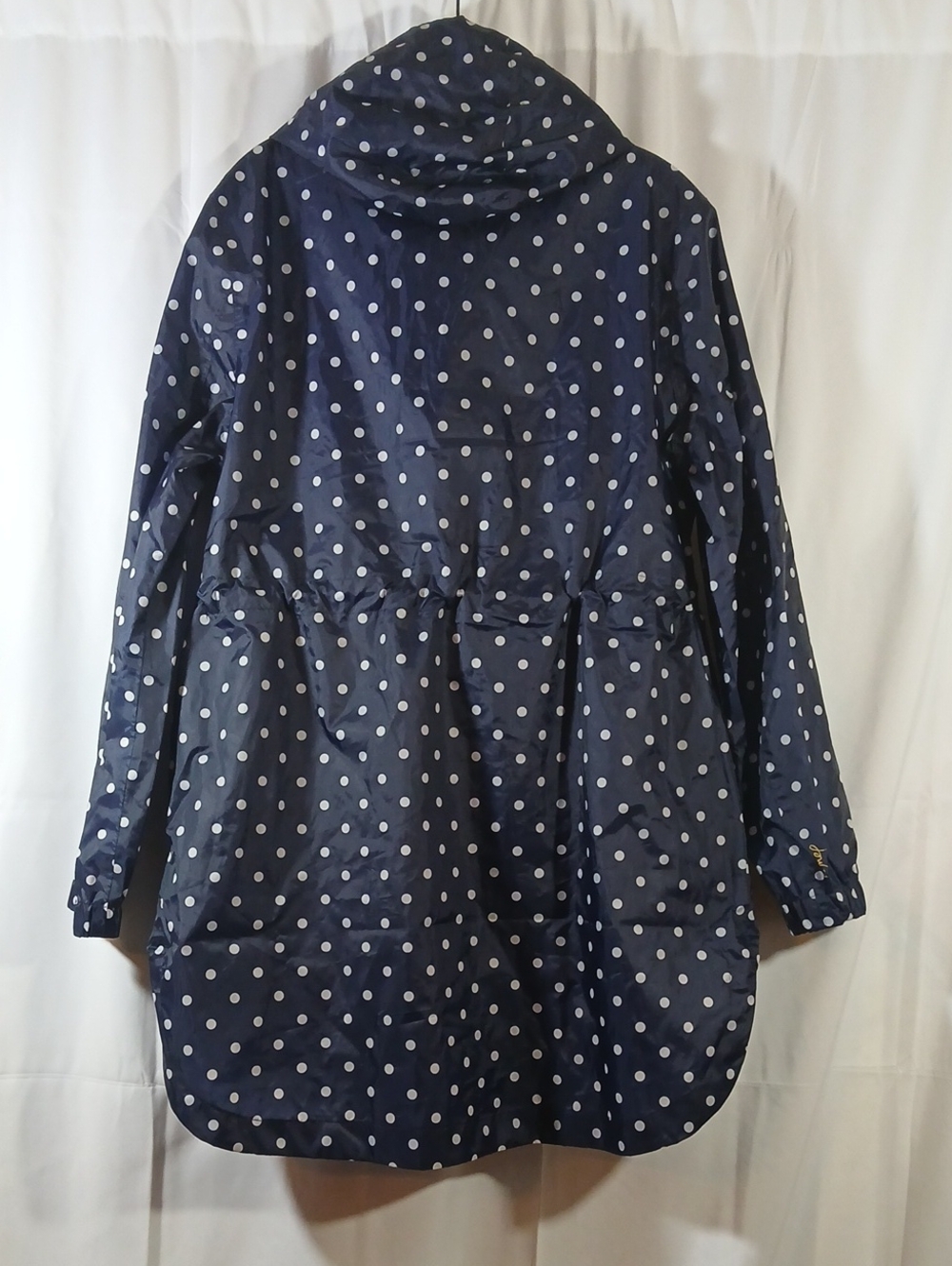 Joules NWT Womens 10 Rain Jacket Parka Blue Polka Dot Packable Waterproof Hooded - Picture 9 of 16